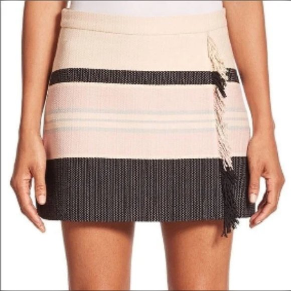 BCBGMaxAzria 'MALLIKA' Striped Fringe Mini Skirt - Picture 1 of 7